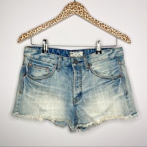 FREE PEOPLE Denim Frayed Cutoff Shorts 28
